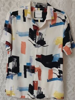 Mens Denim & Flower Shirt.